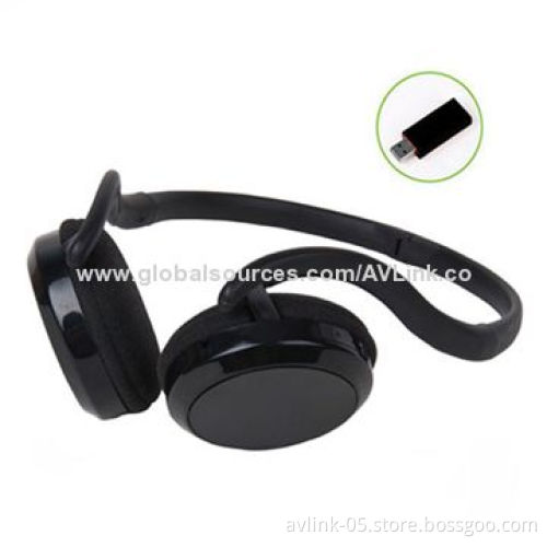 2.4GHz Digital Wireless Stereo Headphones for PC, USB Connector and Portable Design